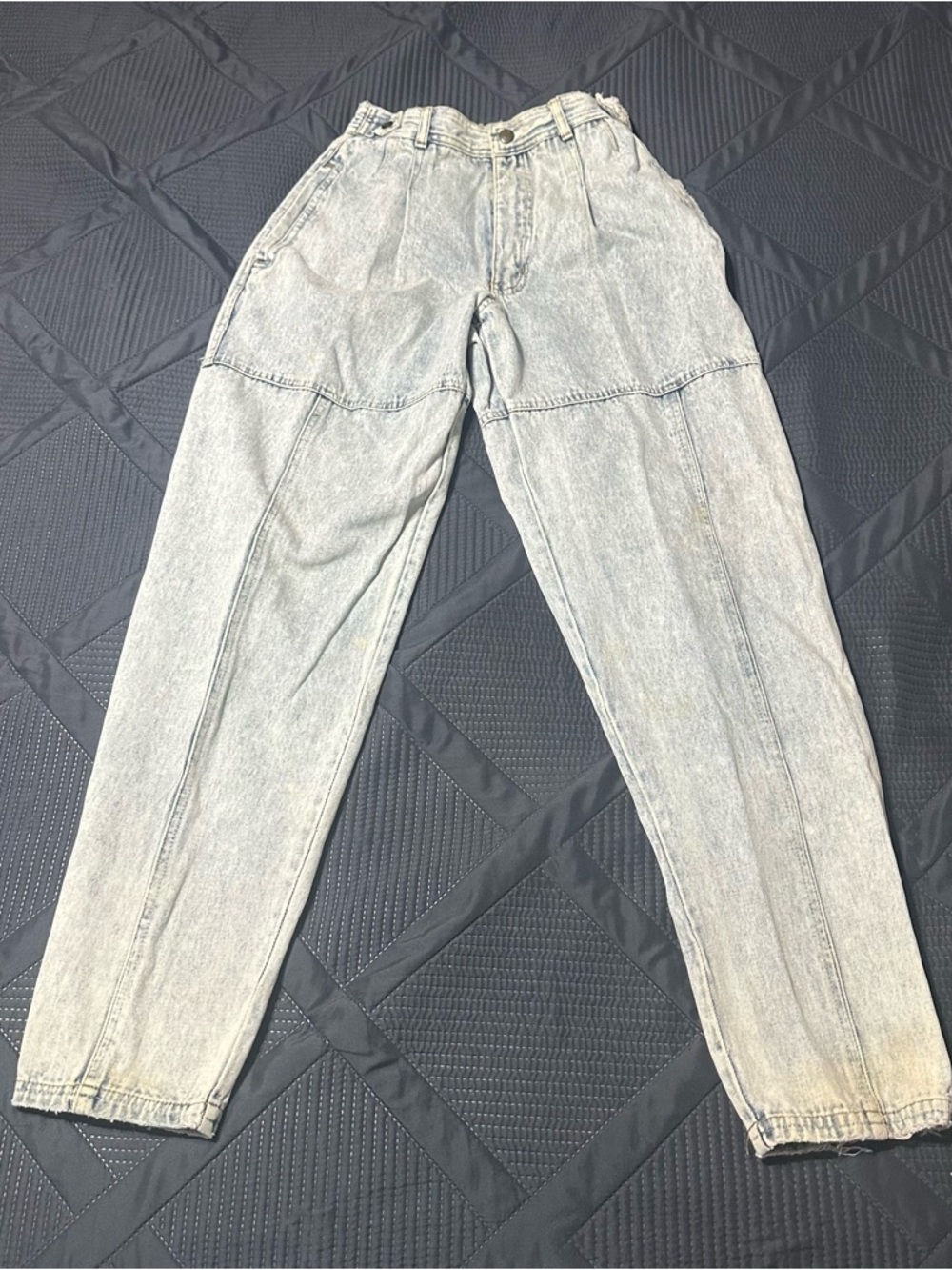 Vintage 80s 90s Bugle Boy Mens 28M Distressed High Waist Tapered Rescue Jeans
